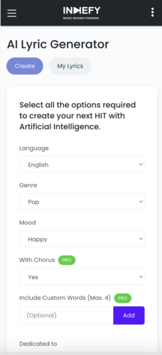 Create original song lyrics with artificial intelligence | Indiefy Blog